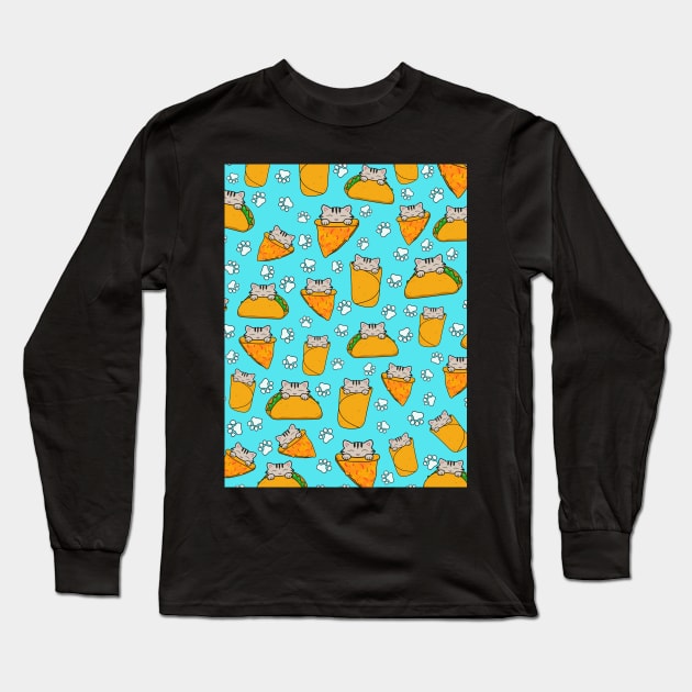 Fast food pattern Long Sleeve T-Shirt by Purrfect